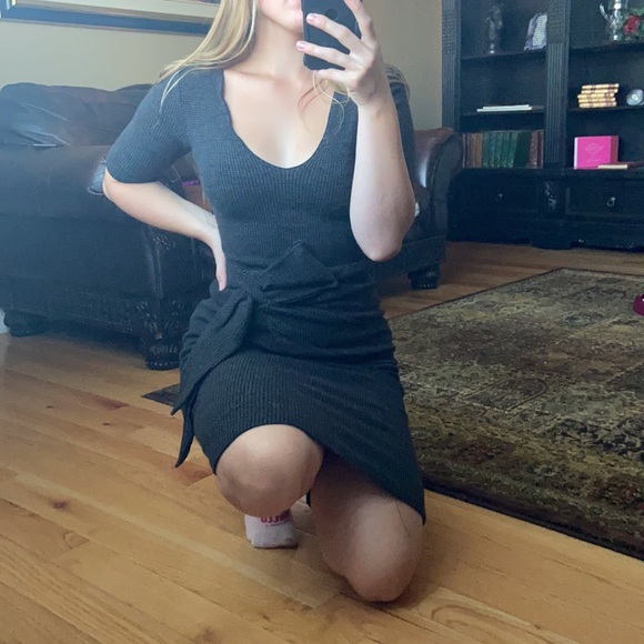 Emporio Armani Grey/black midi dress - Picture 3 of 3